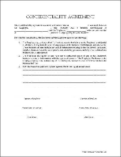 free confidentiality agreement template