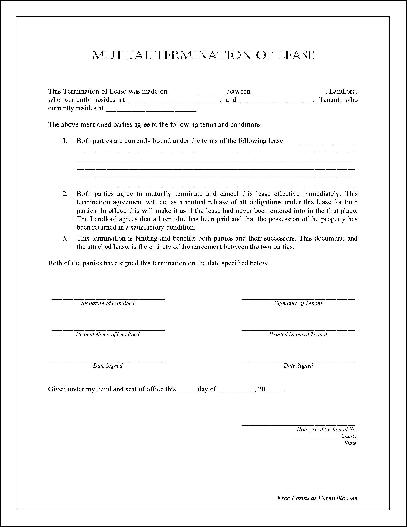 free notarized mutual termination of lease from formville